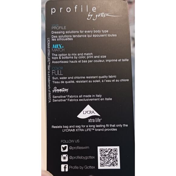 Profile by Gottex Tankini Swim Top MultiColor Geometric Padded Underwire 36D NWT - Picture 4 of 8